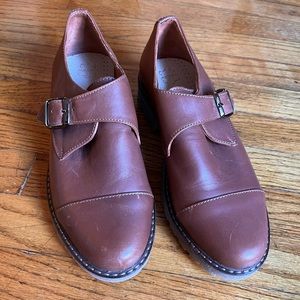 Women’s Brown Leather Monk Shoes